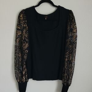 Chic Black and Gold Women's Blouse